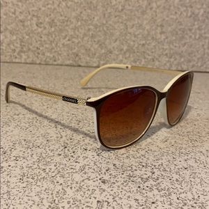 Chanel Sunglasses Brown and Ivory with brown lens